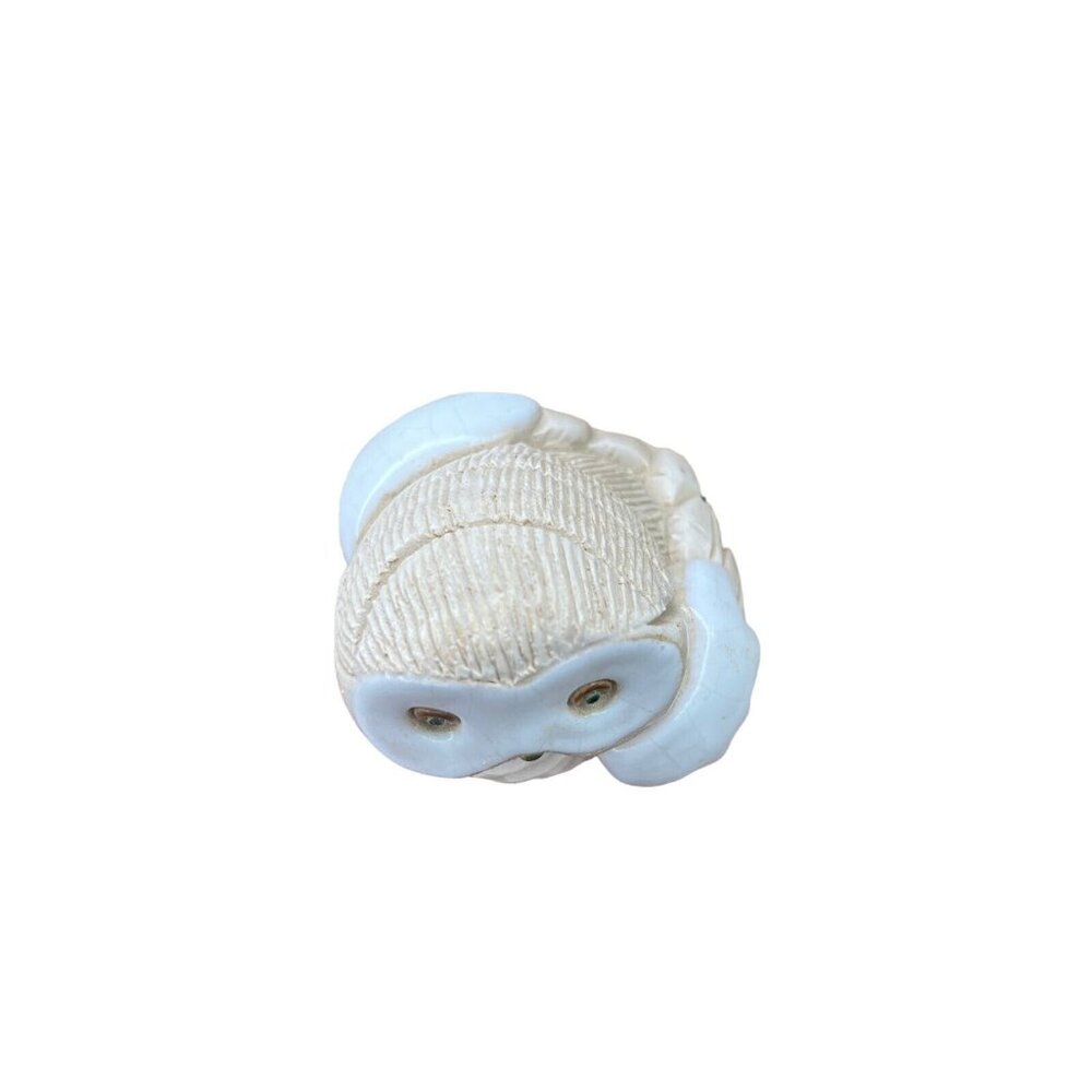 Vintage Artesania Rinconada Snowy Owl Pottery Figurine Uruguay Folk Art 3” - Picture 5 of 9